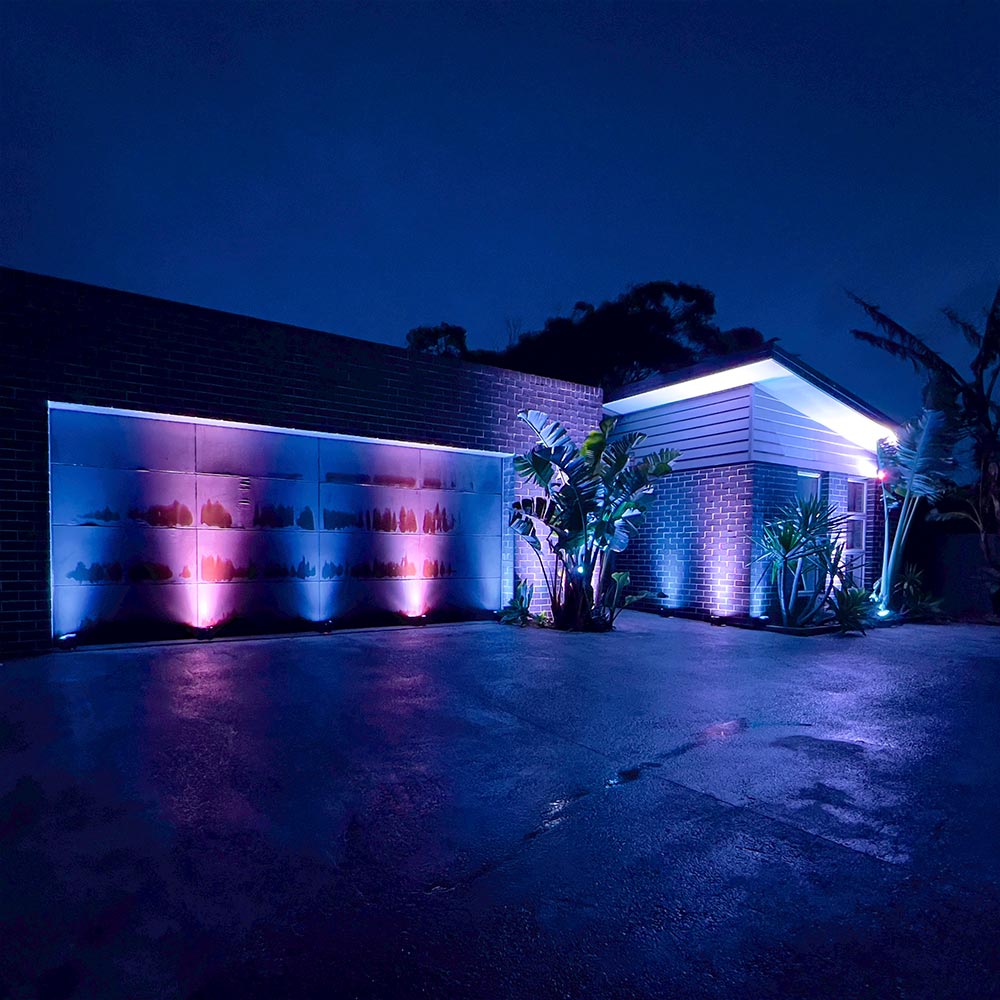 Led Uplight Installation For House Facade Night Ambiance