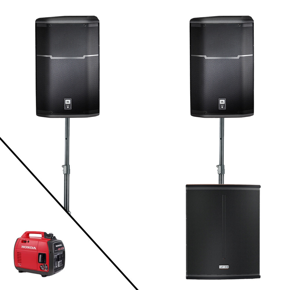 Portable Dance Floor Sound System with 1 x Subwoofer and Generator