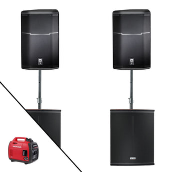Portable Dance Floor Sound System with 2 x Subwoofers and Generator